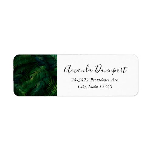 Tropical Rainforest Leafy Green Foliage Label