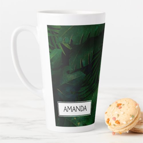 Tropical Rainforest Leafy Green Foliage Latte Mug