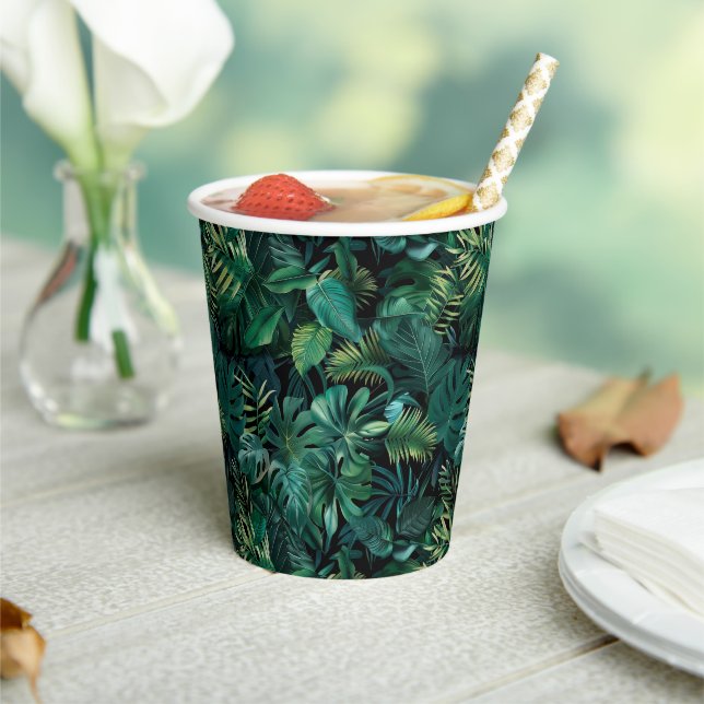 Tropical Rainforest Leaves Paper Cups (Insitu)