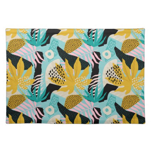 Tropical Rainforest Leaves Pattern Cloth Placemat