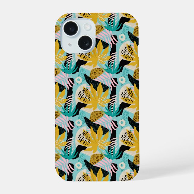 Tropical Rainforest Leaves Pattern Iphone Case (Back)