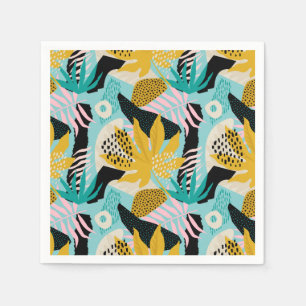 Tropical Rainforest Leaves Pattern Napkins