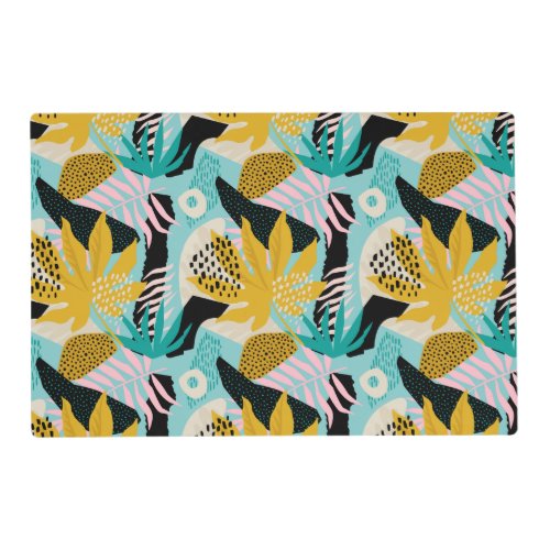 Tropical Rainforest Leaves Pattern Placemat