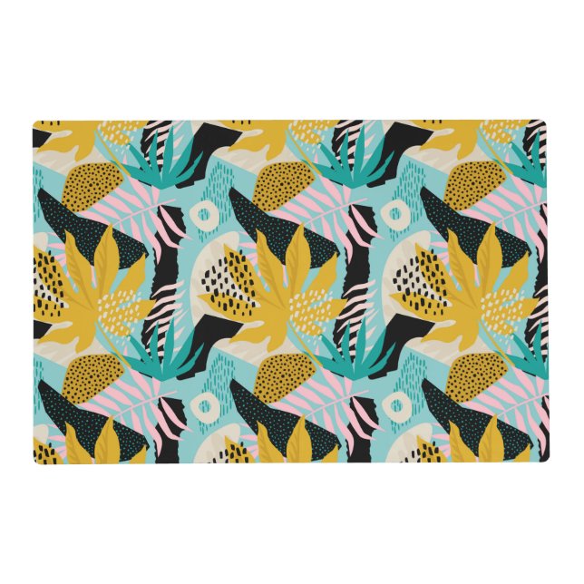Tropical Rainforest Leaves Pattern Placemat (Front)
