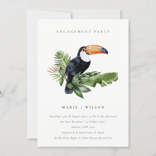 Tropical Rainforest Toucan Engagement Invite