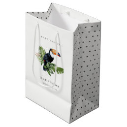 Tropical Rainforest Toucan Foliage Baby Shower Medium Gift Bag