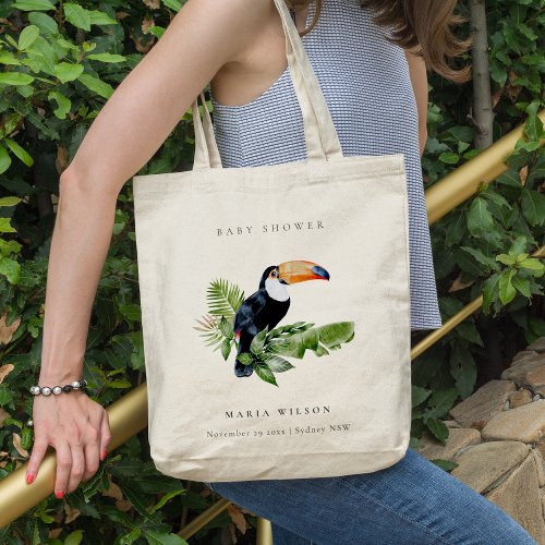Tropical Rainforest Toucan Foliage Baby Shower Tote Bag