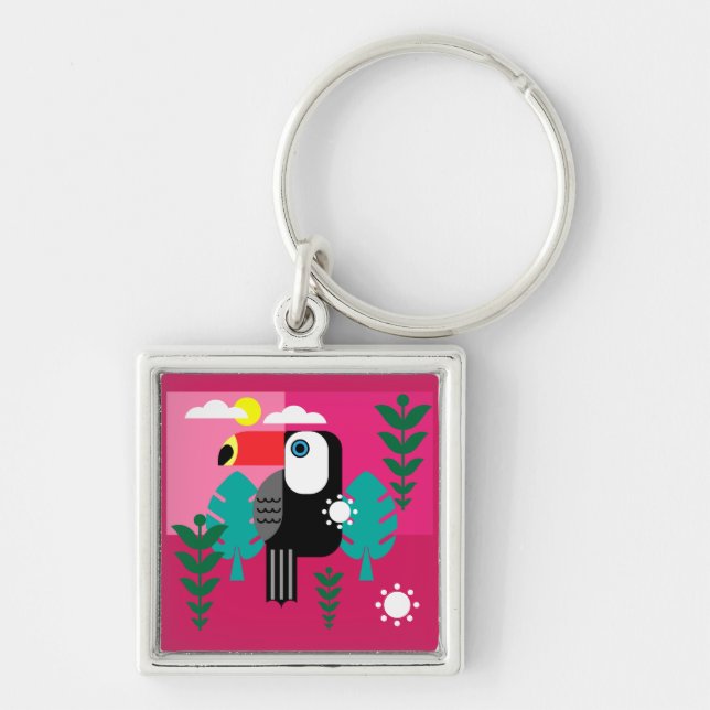 Tropical Rainforest Toucan Keychain (Front)