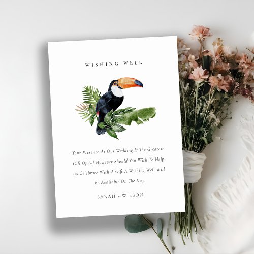 Tropical Rainforest Toucan Wedding Wishing Well Enclosure Card