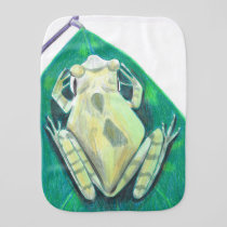 Tropical Rainforest Tree Frog on Leaf Burp Cloth