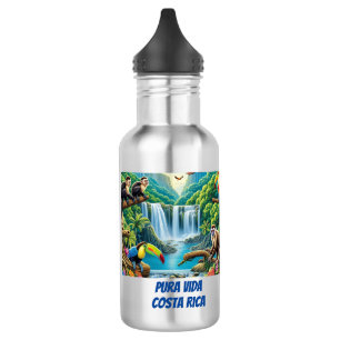 Tropical Rainforest Waterfall Stainless Steel Water Bottle