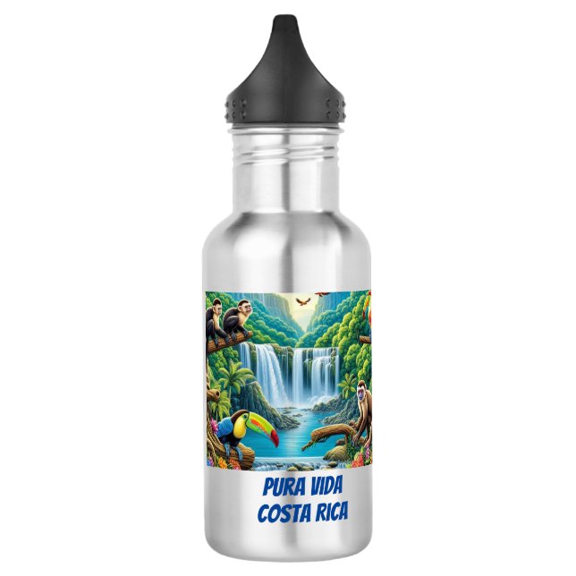 Tropical Rainforest Waterfall Stainless Steel Water Bottle (Left)