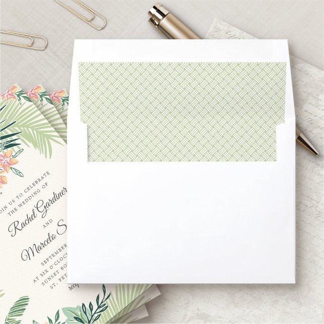 Tropical Rattan Wedding Envelope Liner (Creator Uploaded)