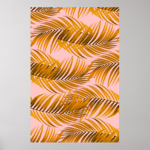 Tropical Realistic Leaves Pattern Trendy Fashion C Poster