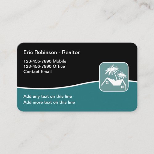 Tropical Realtor Modern Business Cards