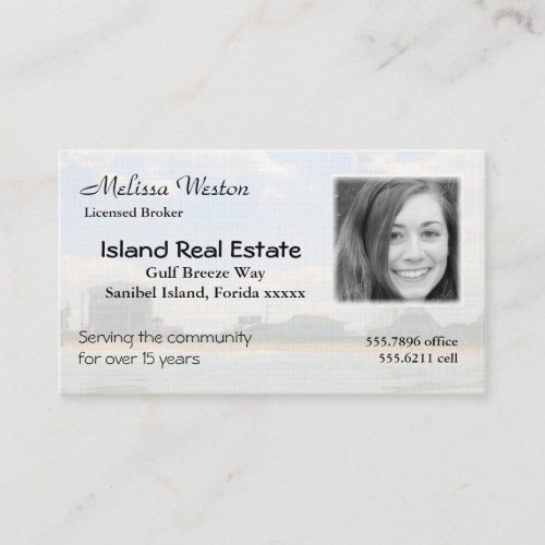 Tropical Realtors Business Card Photo Template