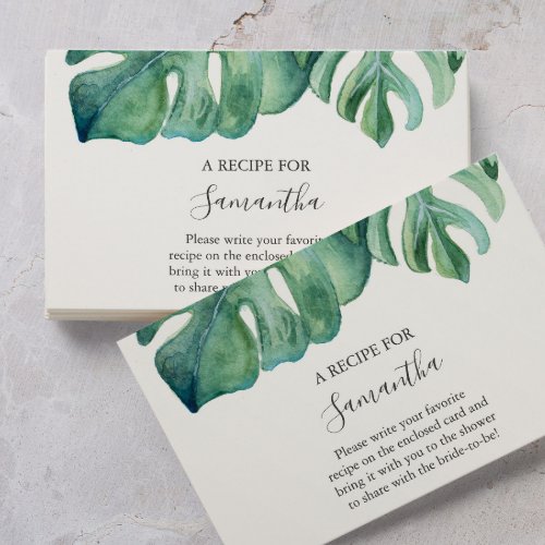 Tropical Recipe For The Bride Enclosure Card