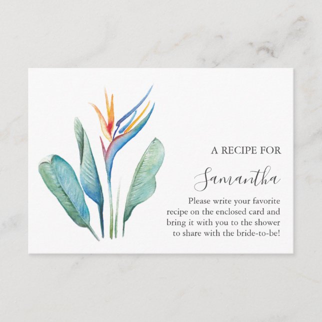Tropical Recipe For The Bride Enclosure Card (Front)