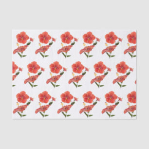 Tropical Red Hibiscus Watercolor Flowers Tissue Pa Paper