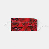 Tropical Red Palm Fronds on Black Adult Cloth Face Mask (Front, Folded)