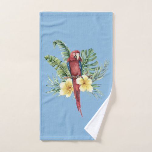 Tropical Red Parrot Hand Towel