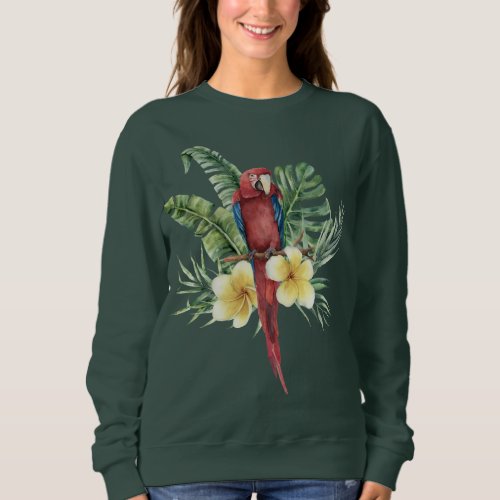 Tropical Red Parrot Sweatshirt