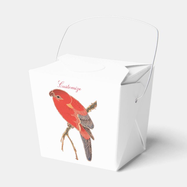 Tropical Red Parrot Thunder_Cove Favor Boxes (Front Side)