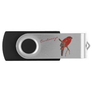 Tropical Red Parrot Thunder_Cove Flash Drive