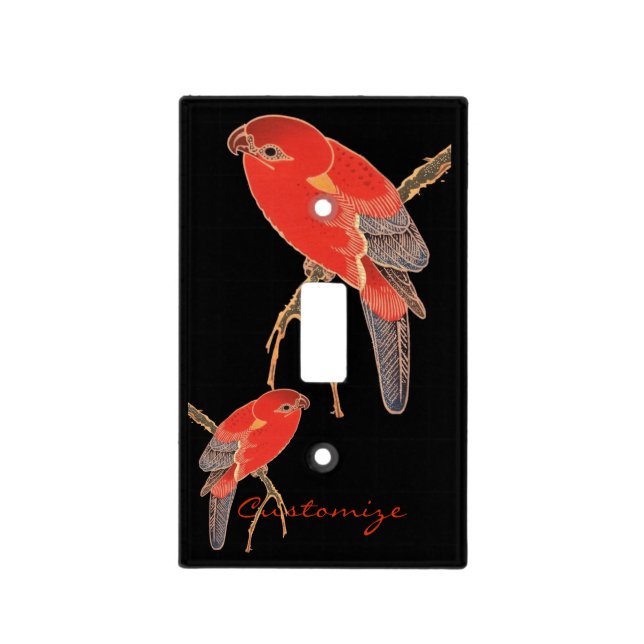 Tropical Red Parrot Thunder_Cove Light Switch Cover (Front)