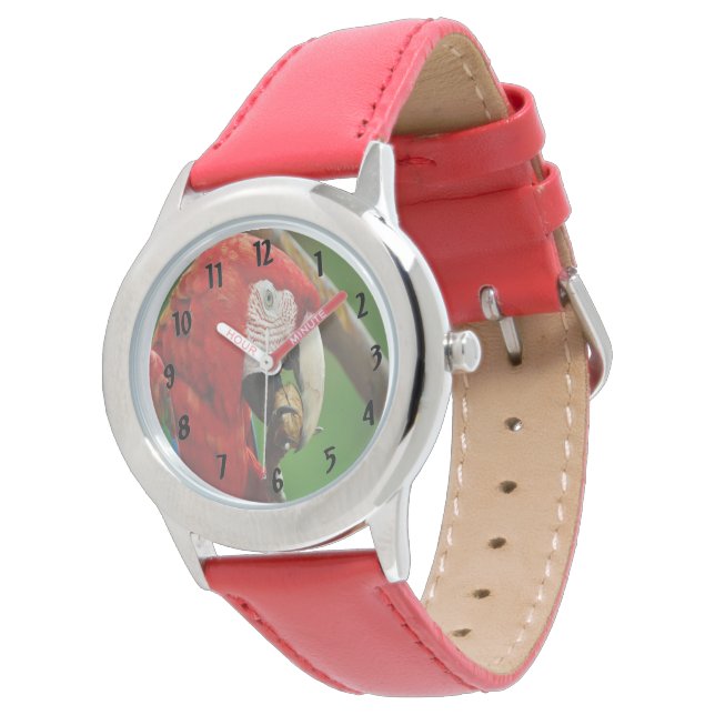 Tropical Red Parrot Watch (Angled)