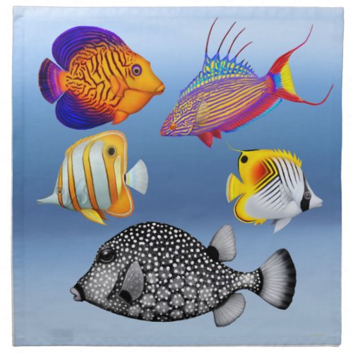 Tropical Reef Aquarium Fish American MoJo Napkins