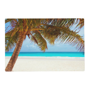 Tropical Relaxing Beach Palm Scene Placemat