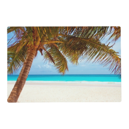 Tropical Relaxing Beach Palm Scene Placemat