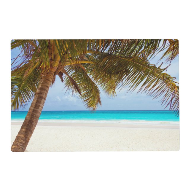 Tropical Relaxing Beach Palm Scene Placemat (Front)