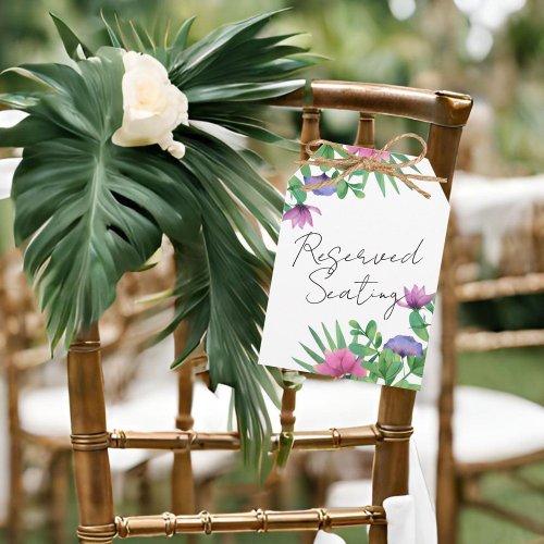 Tropical Reserved Seating Wedding Large Tag