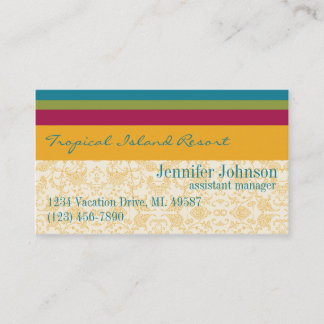 Tropical Resort Manager Business Card