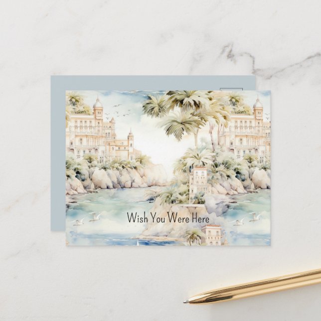 Tropical Resort Ocean Sea Coast Postcard (Front/Back In Situ)
