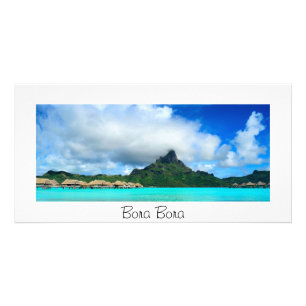 Tropical resort on Bora Bora panorama card