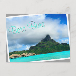 Tropical resort on Bora Bora postcard