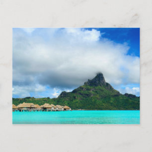 Tropical resort on Bora Bora postcard