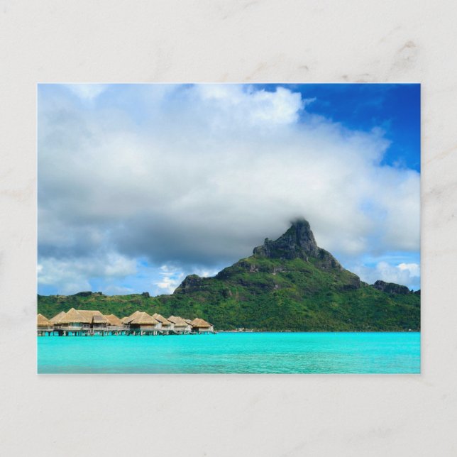 Tropical resort on Bora Bora postcard (Front)