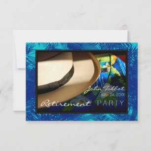 Tropical Retirement Invitation with Blue Palms