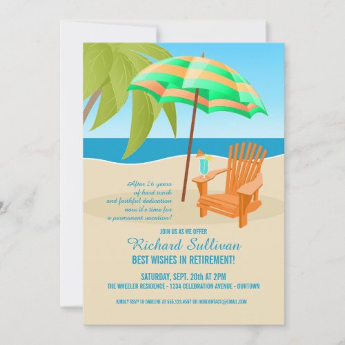 Tropical Retirement Party Invitations