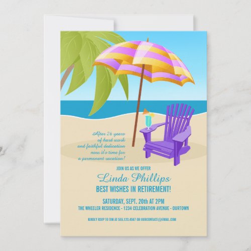 Tropical Retirement Party Invitations