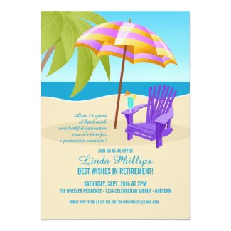Tropical Retirement Party Invitations