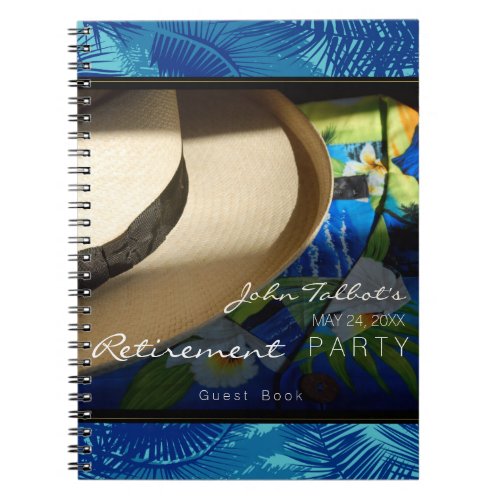 Tropical Retirement with Blue Palms GuestBook Notebook