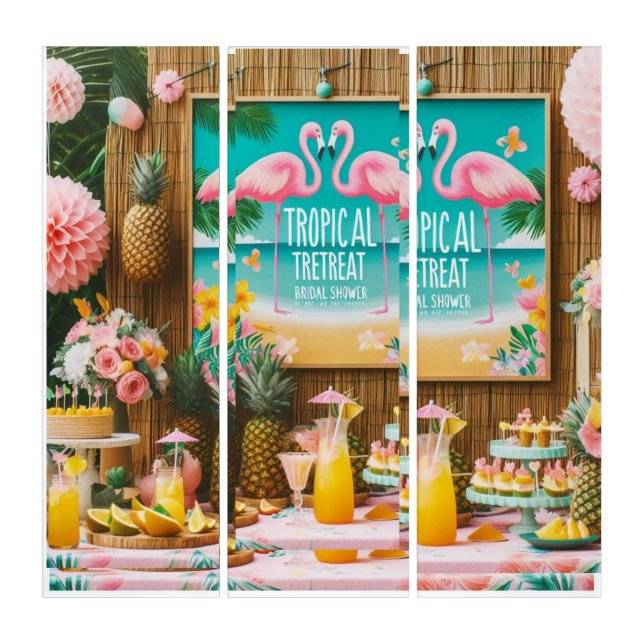 Tropical Retreat Bridal Shower Triptych (Front)