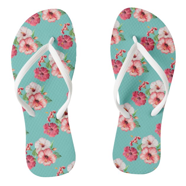 retro flowers Flip-Flops