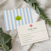 Tropical Retro Coastal Wedding Invitation,