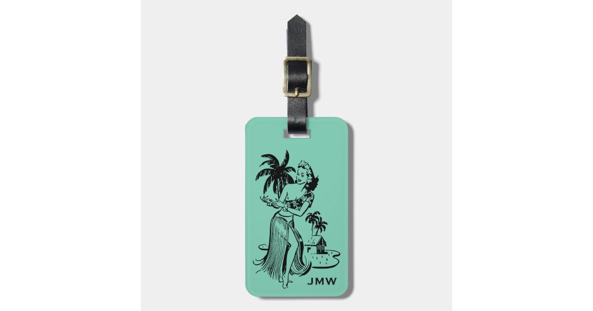Hula Charm: Black Hula Girl & Palm Tree Dog Dress